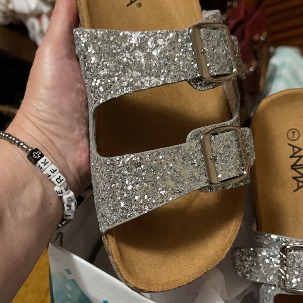 Shoes sparkly slides size 7 Brand new never worn
